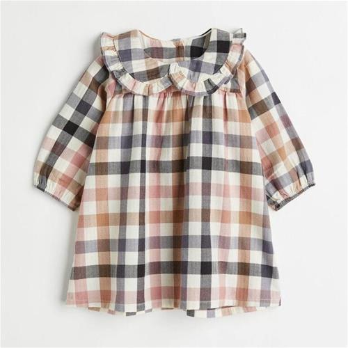 پیراهن دخترانه چهارخونه برند H&M از 4 ماه تا 4 سال