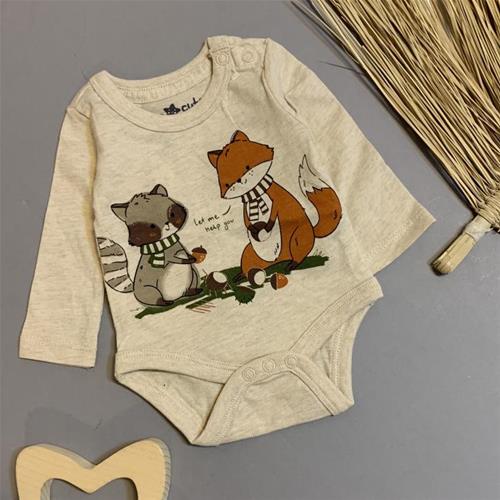 بادی استین دار نخی برند  SOOCUTE نوزادی تا 2 سال