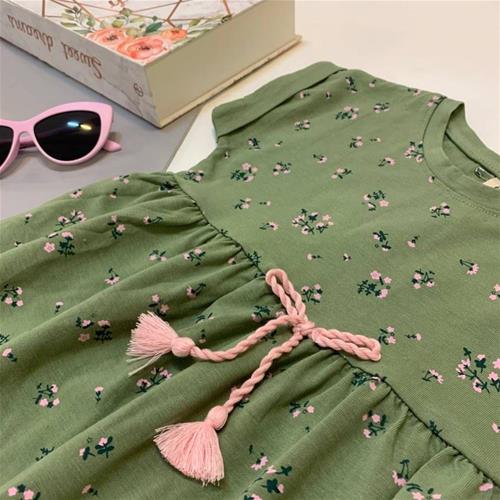 پیراهن سبز گل گلی ترک OZZY از 3 تا 6 سال