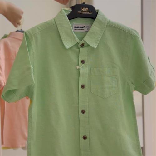 پیراهن پسرانه کتان رنگی آستین کوتاه برند MARWAN از 6 تا 16 سال