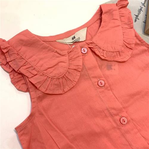 پیراهن یقه BB گلبهی برند H&M از سایز 2 تا 7 سال