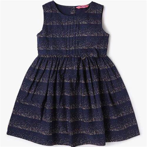 پیراهن سرمه ای طلایی مجلسی از سایز 2 تا 6 سال