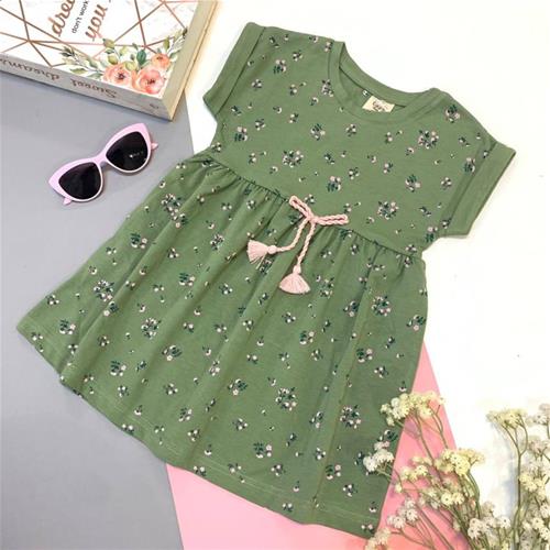 پیراهن سبز گل گلی ترک OZZY از 3 تا 6 سال