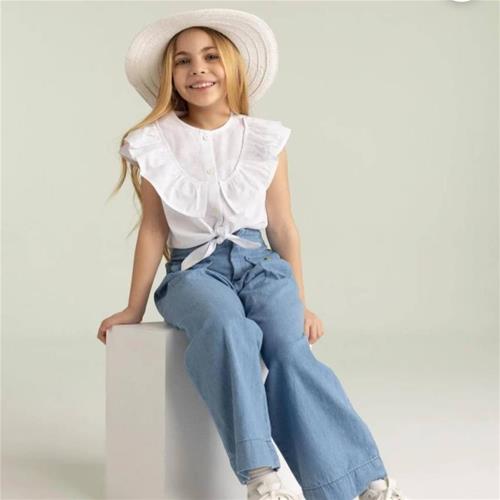 تاپ گرهی سفید ترکDEFACTO از 6 تا 13 سال