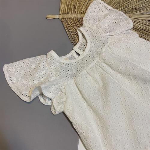 پیراهن سفید خامه دوزی OZZY از 3 تا 7 سال