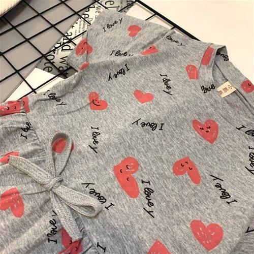 پیراهن طوسی قلب قلبی وارداتی XIAM820 از سایز 7 تا 10 سال