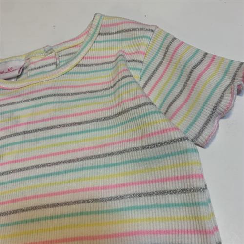 ست بلوز و بیلر خرگوش راه راه برند LITTEL سایز 3 سال