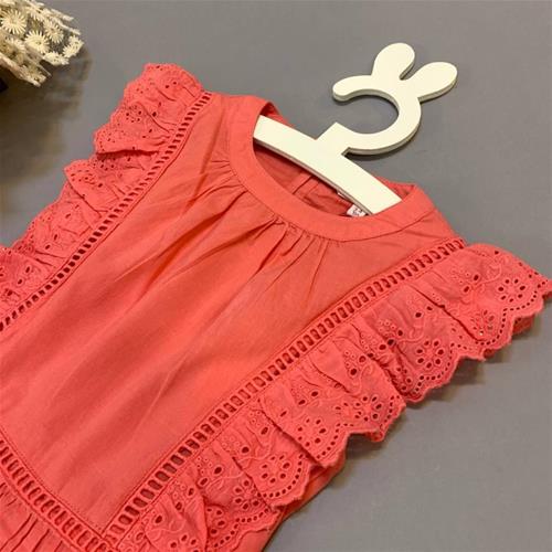 سارافون گلبهی خامه دوزی برند GEORGE فقط 3 تا 4 سال